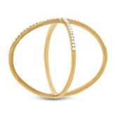 0.18ct 14k Yellow Gold Diamond Lady's "X" Ring Size 5